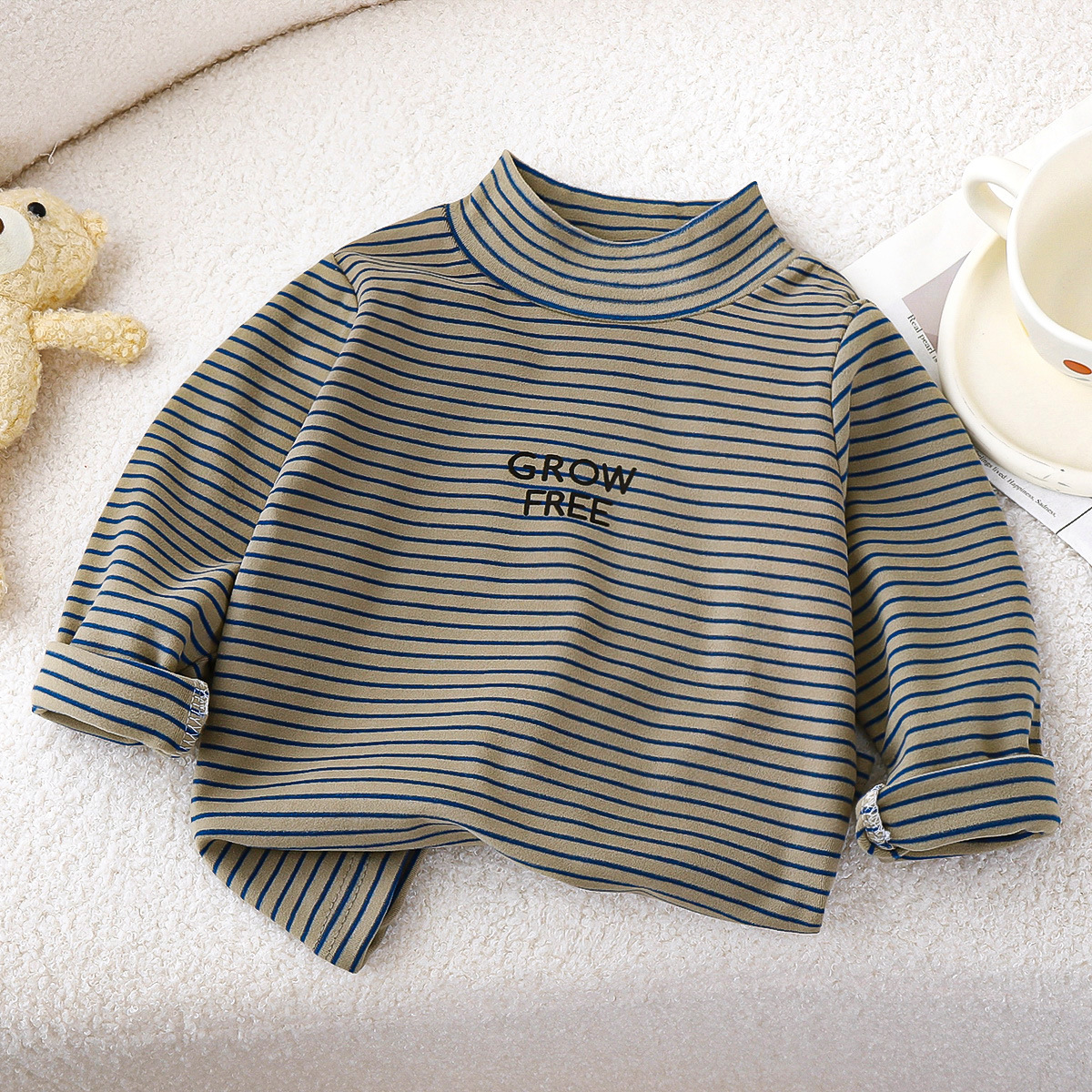 Camisas de base para niños otoño nuevo bebé camiseta de terciopelo de cuello alto invierno niños de manga larga calentamiento ropa infantil de niñas al por mayor