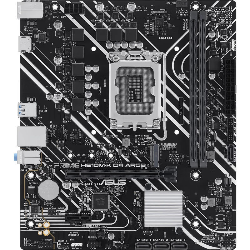 Asus совместимая материнская плата, 610M, D4, G7400, 12100, 12400