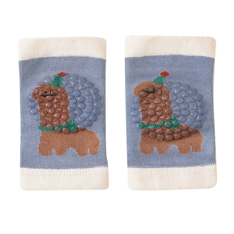 Summer children's breathable non-slip knitted knee pads for crawling, combed cotton