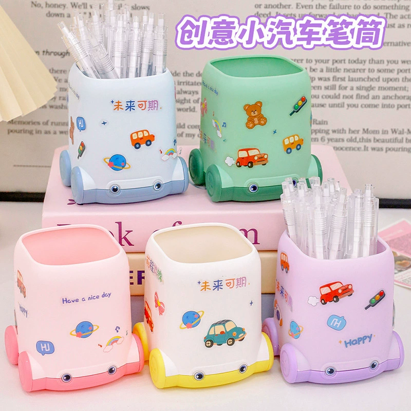 Симпатичные маленькие автомобильные ручки для ручек Студенческий рабочий стол с высоким значением хранения ведра для ручек