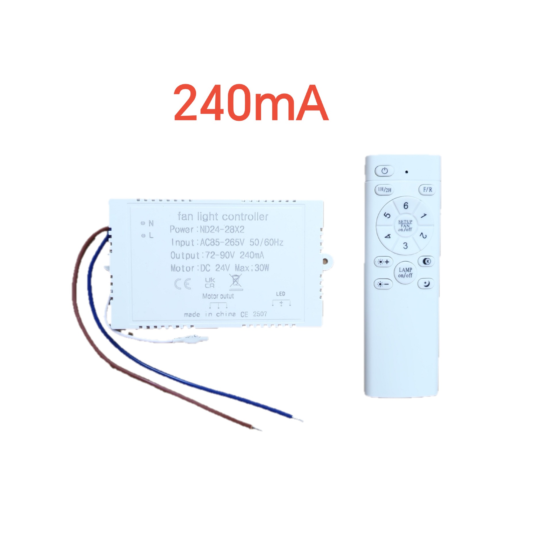 Cross-border bedroom fan light DC driver remote control ND-24-28*2 controller wide voltage 85-265V accessories