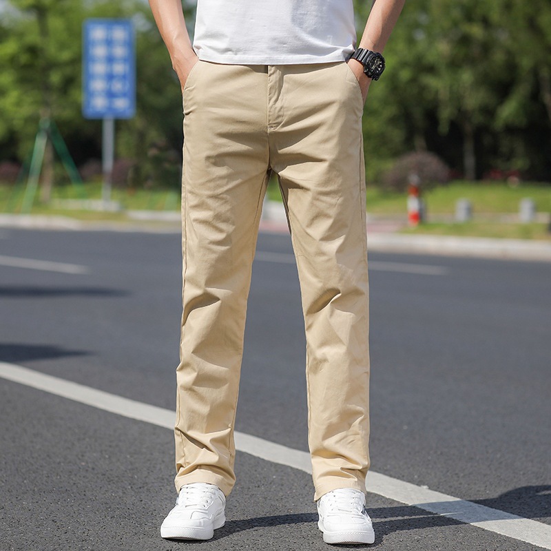 Men's summer thin trend cotton elastic universal trousers for…