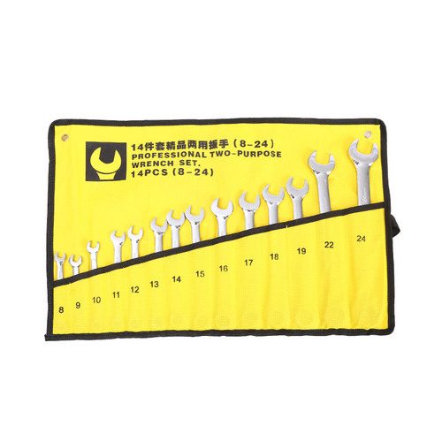 Factory direct sales metric dual-purpose wrench 8-24 dual-purpose wrench set plum dull black dual-purpose wrench