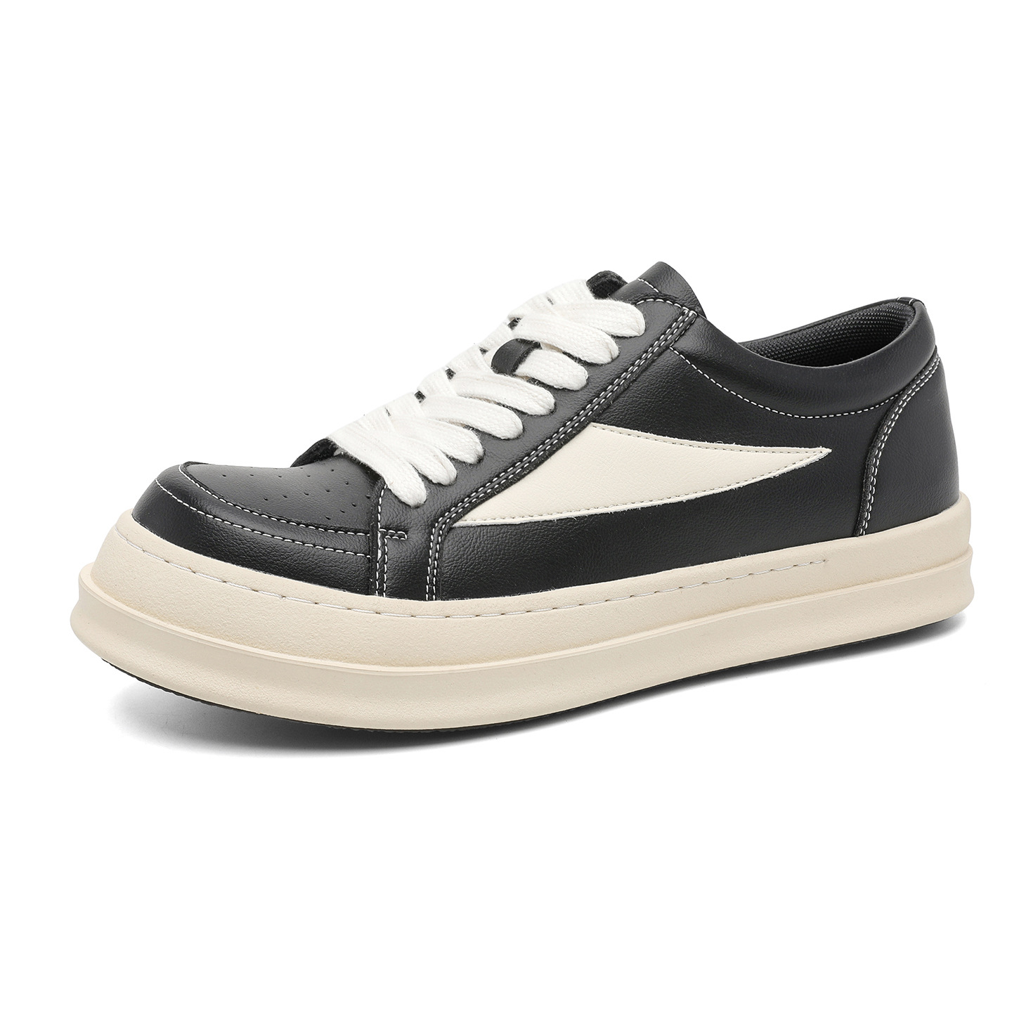 Chaussures décontractées de style triangle inversé, polyvalentes, style skate, sport, américaines, streetwear, plateforme, rétro, pour hommes_voghion.com