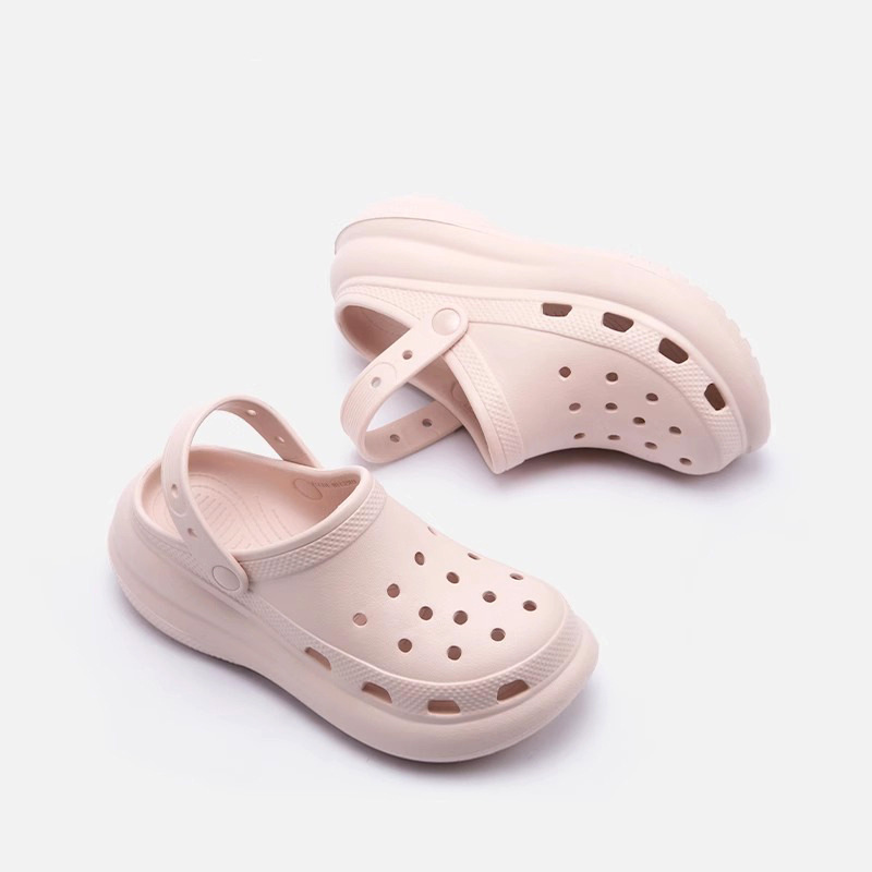 Puff Croc Shoes Women's Summer Non-Slip Thick-Soled Baotou Slippers Breathable Deodorant Eva Wear-Resistant Couple Beach Sandals