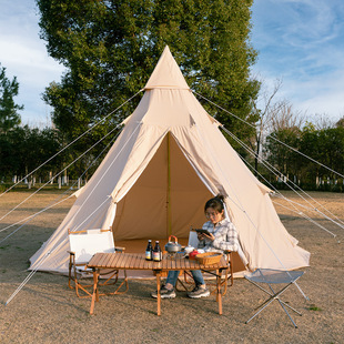 Outdoor camping thickened cotton cloth rain-proof exquisite camping tent portable folding Indian pyramid tent