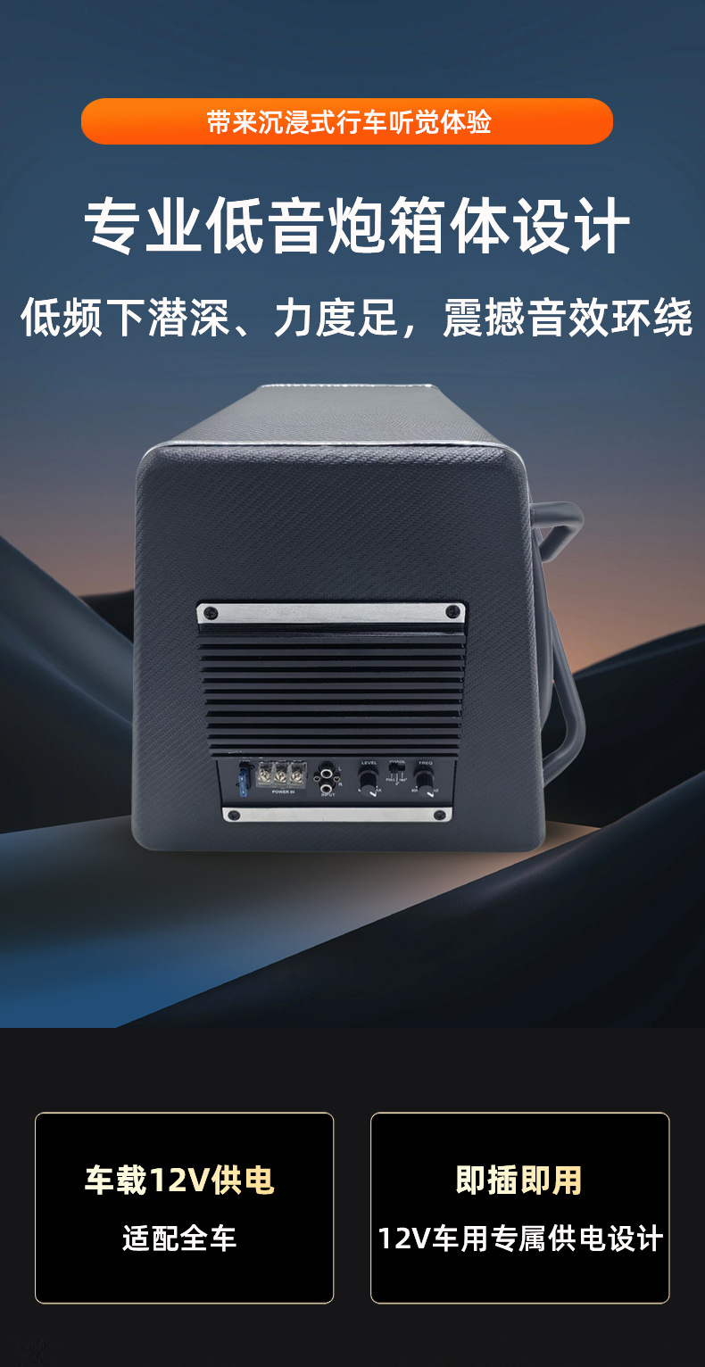 10-Inch 12V Car Subwoofer, Active Car Subwoofer, 12V Audio System, Direct Sales from the Manufacturer