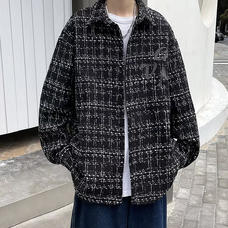 Chaqueta de fragancia pequeña casual de todo fósforo para hombres, marca de moda, estilo de Hong Kong, estudiante, chaqueta suelta, chaqueta de primavera y otoño