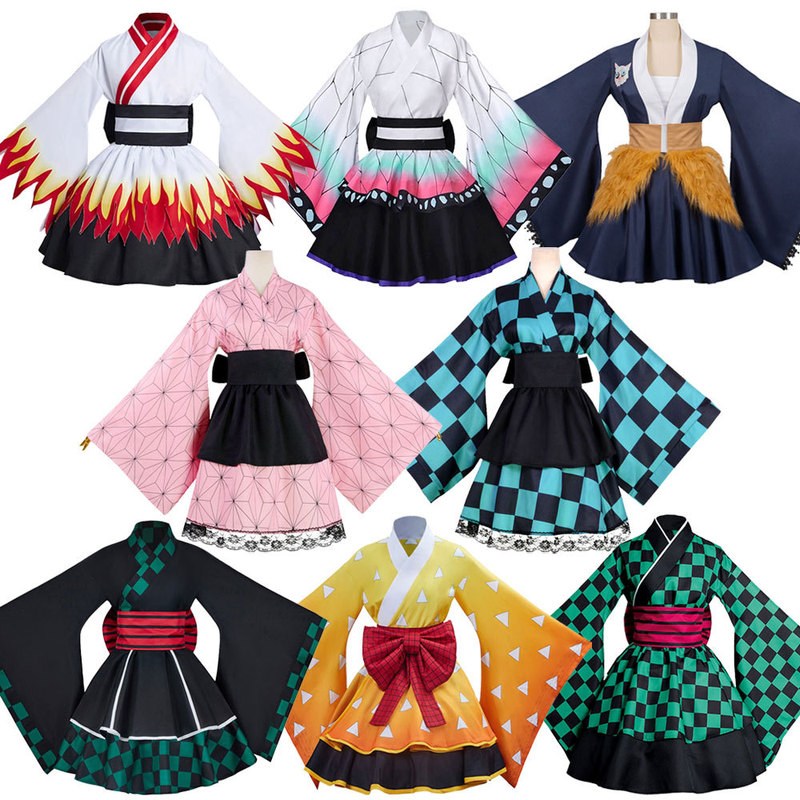 Ghost Extinguishing Blade cos Clothing Kitchen Door Charcoal Zhilang You Bean Inflammation Column Maid Dress Halloween cosplay Kimono Spot Ghost Extinguishing Blade cos Clothing Kitchen Door Charcoal Zhilang You Bean Inflammation Column Maid Dress Halloween cosplay Kimono Spot