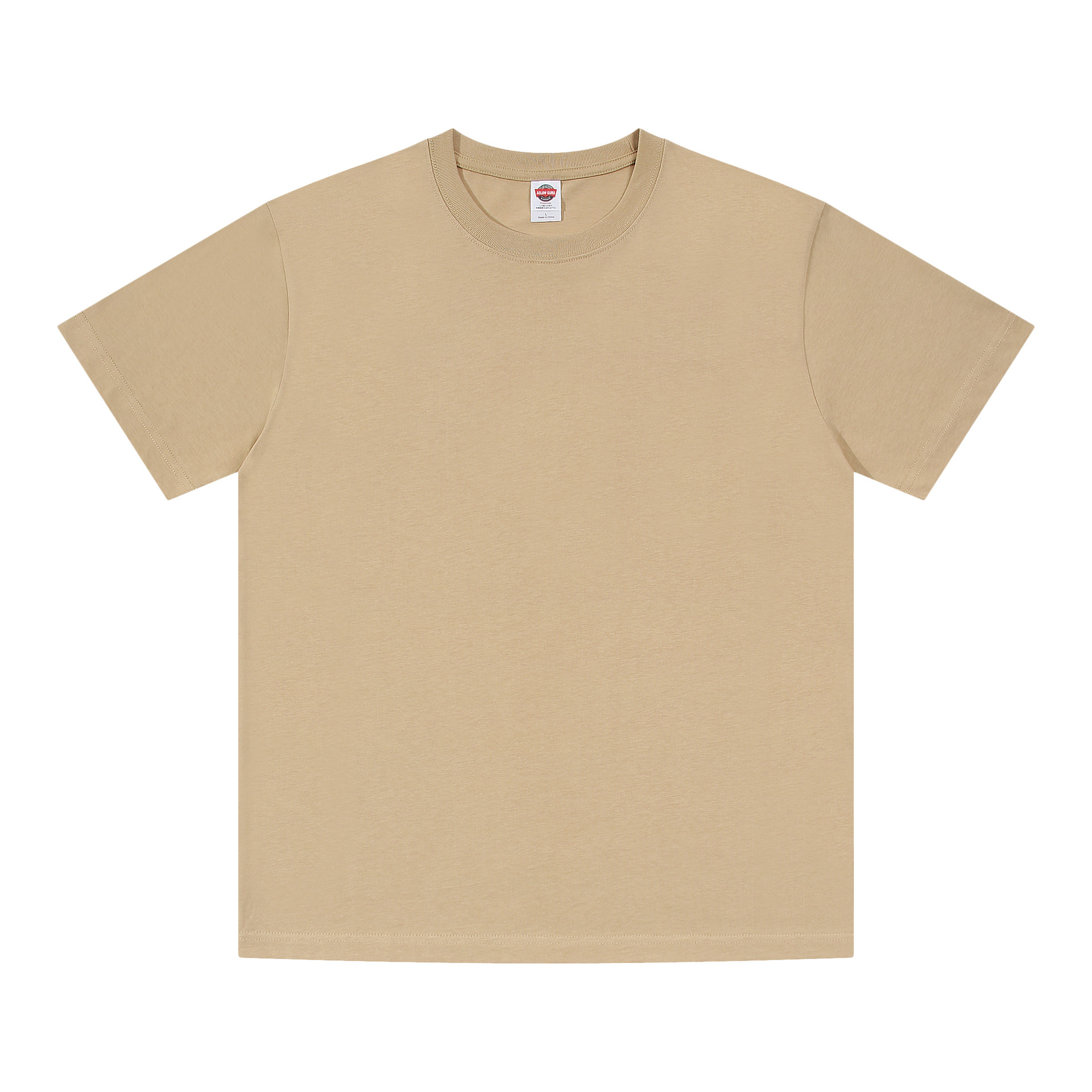 Velvet cotton short sleeve T-shirt with a round collar