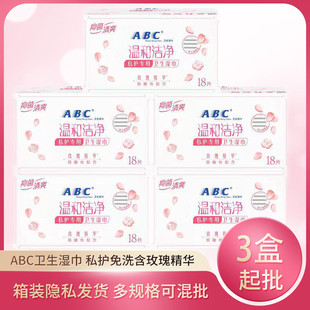 Hygienic Wipes for Private Parts, Special Cleaning and No-Wash Wet Wipes, Travel Single Piece, Individually Packaged, 18 Pieces/Box