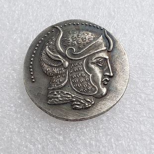 Alexander on the back is the goddess of victory antique crafts Greek coins copper silver #3799