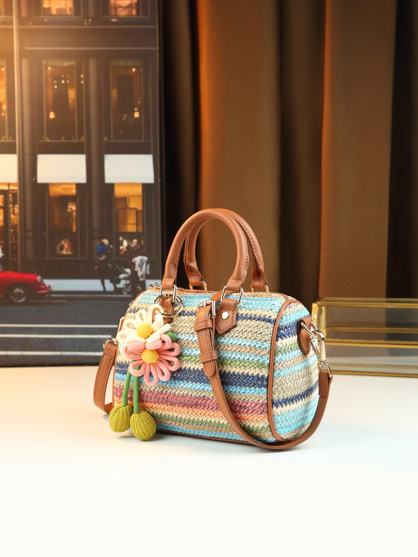 Women's Canvas Patchwork Bucket Bag For Casual Summer Commuting_voghion.com