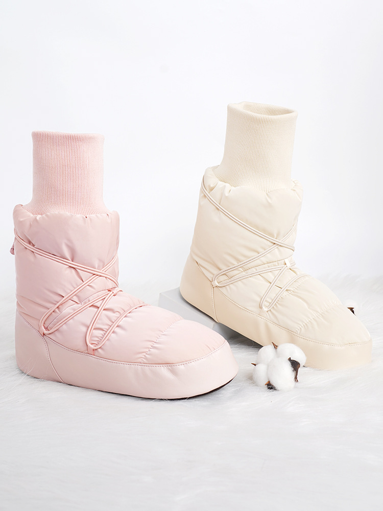 Zapatos de baile, ejercicios para adultos, otoño e invierno, a prueba de frío, botas calientes de alto estado más terciopelo, zapatos de baile de rendimiento engrosados, zapatos de ballet
