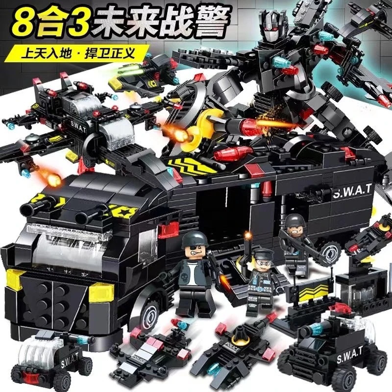 Compatible con bloques de construcción militares, cohetes espaciales, mechas, dinosaurios, tanques, aviones, cajas pequeñas, juguetes para niños al por mayor.