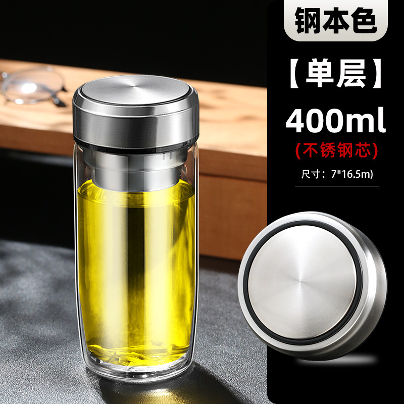 二層のガチョウの杯のガラスの杯の大容量の車のコップの男性の高温に耐えてお茶のコップの家庭用のコップを浸します。|undefined