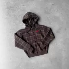 2025 New Winter Street Harajuku Trendyy Plaid Fashion Hooded Cardigan European and American Lulu Sweatshirt for Men and Women
