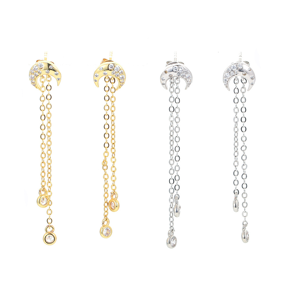 3g Weight Korean Long Tassel Copper Earrings