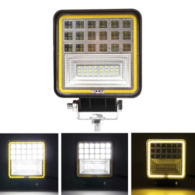 Car Led Work Light 4inch İşçi projektorları - square-42-lights-126w-yellow-aperture