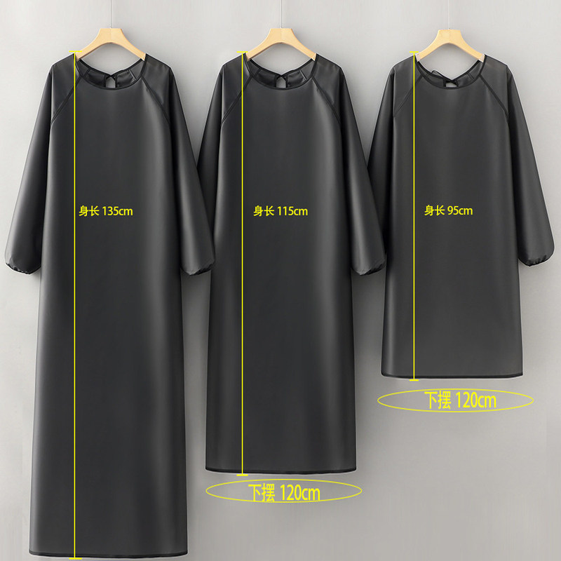 Extended and Enlarged Long-Sleeve Apron, Washable, Waterproof, Oil-Proof, for Home Kitchen Use, Catering, and Aquatic Products, with Custom Printing Extended and Enlarged Long-Sleeve Apron, Washable, Waterproof, Oil-Proof, for Home Kitchen Use, Catering, and Aquatic Products, with Custom Printing