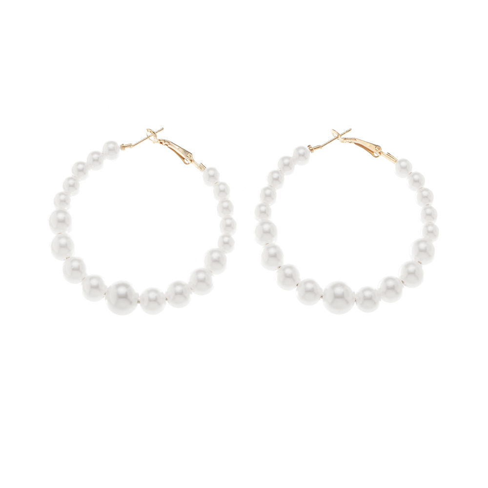 European And American Geometric Pearl Earrings Simple Large Earring display picture 7