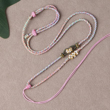 桃花结可穿珠转运珠黄金半成品吊坠平安扣手工编织金刚饰品挂脖绳