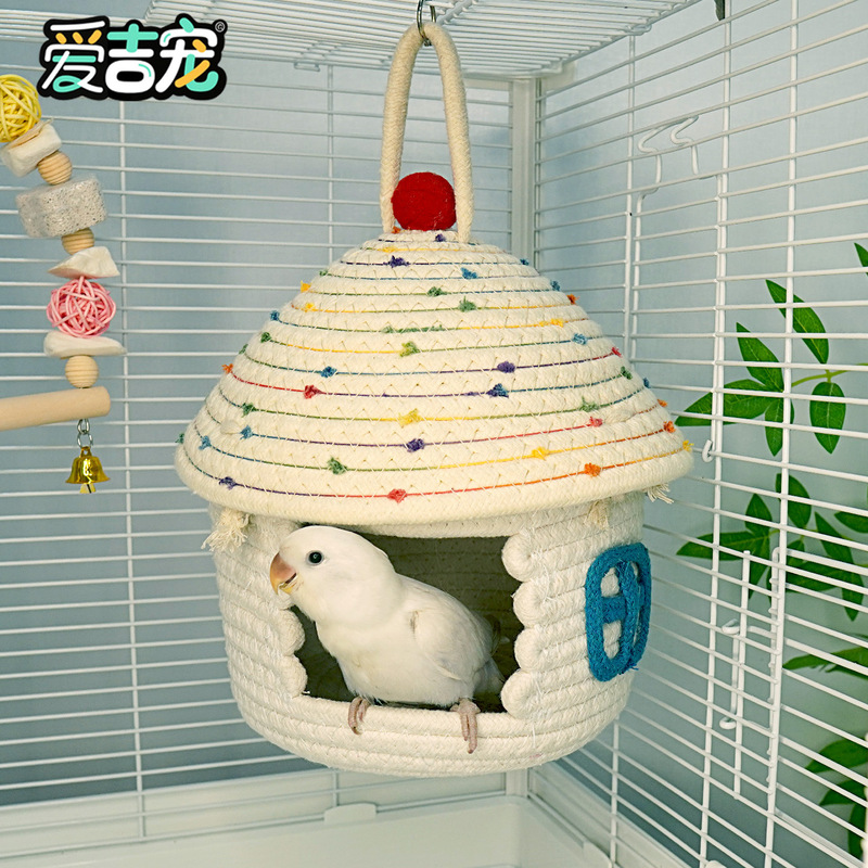 2026 Parrot Nest Hanging Cloth Nest Large 2026 New Peony Tiger Skin Black Phoenix Little Sun Sleeping Nest Four Seasons Year of the Horse