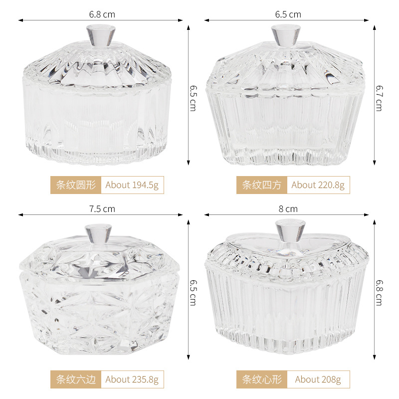 Nuevo arte de uñas transfronterizo, copa de cristal de alta gama con tapa, varios estilos, taza de herramienta de lavado de lápiz de uñas gruesa 80 #