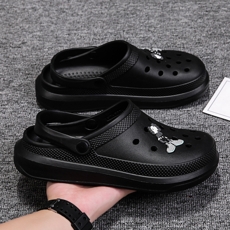 Dongdong zapatos para hombres de verano nuevos zapatos de playa casuales transpirables sandalias de hombre con cabeza de media zapatilla sandalias