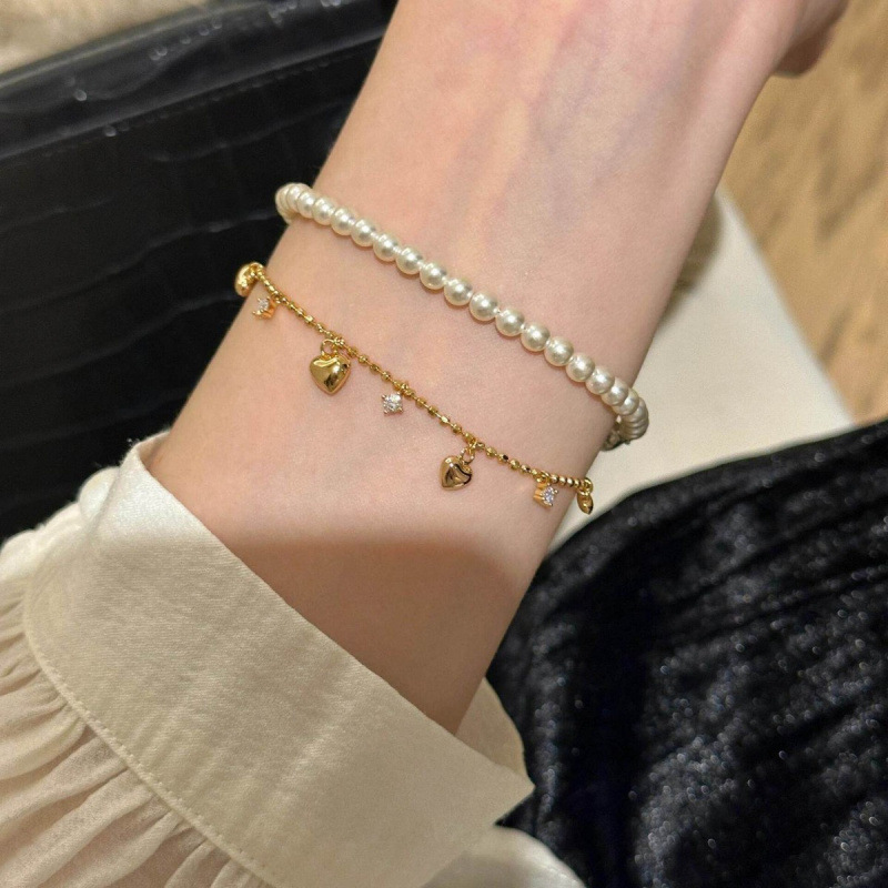 Heart-Shaped Tassel Zircon Bracelet for Women, Sweet and Delicate, 2026 New Model, Light Luxury Niche Exquisite Design, High-End Jewelry