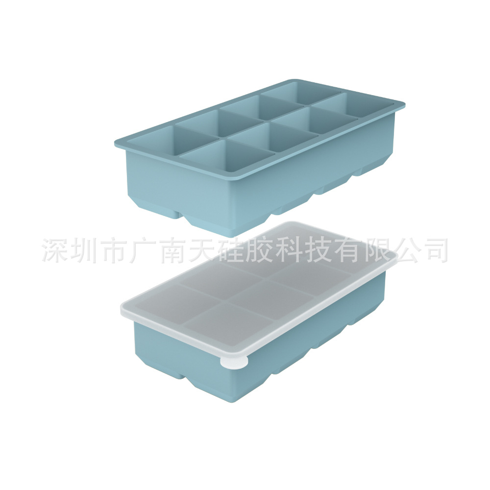 8 grid gray blue-[Platinum thickened organic silicone]
