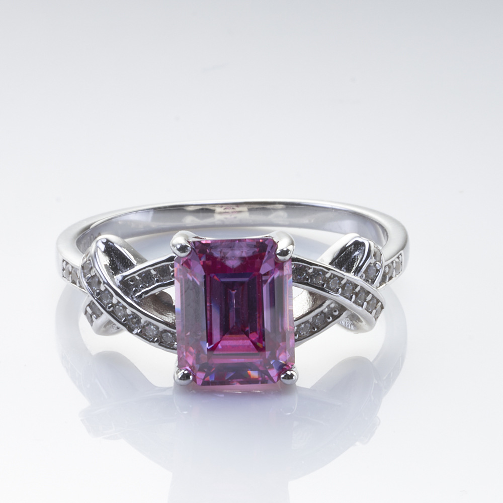 3 quilates Alien Radian cortado rosa azul verde anillo de piedra de moissanita certificados con bolígrafo de medición de segundo caliente