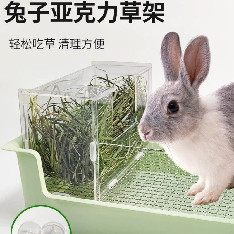 Акриловая подставка для кроликов, шиншилл и морских свинок, прозрачная, большой вместимости, герметичная миска для корма, подвесная клетка, поддон для туалета