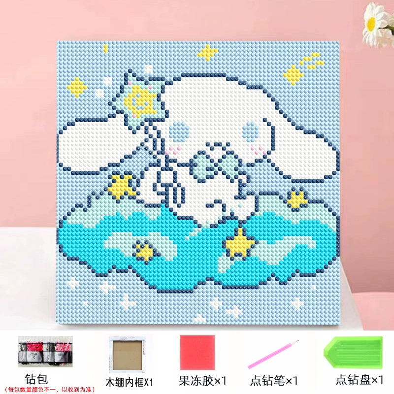 Набор алмазной мозаики DIY Kuromi и мультфильмы 20×20 см, рамка-наклейка, детское творчество