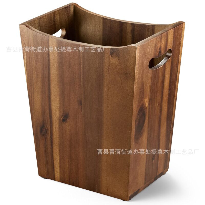 Solid Wood Trash Can with Handle for Home Use in Bathroom, Bedroom, Kitchen, Living Room, Office, and General Storage Solid Wood Trash Can with Handle for Home Use in Bathroom, Bedroom, Kitchen, Living Room, Office, and General Storage