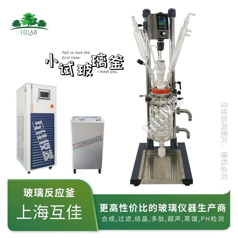 instrument laboratory double-deck Glass Reactor Synthesis filter crystal Peptide Ultrasound Dispersed Emulsification distillation