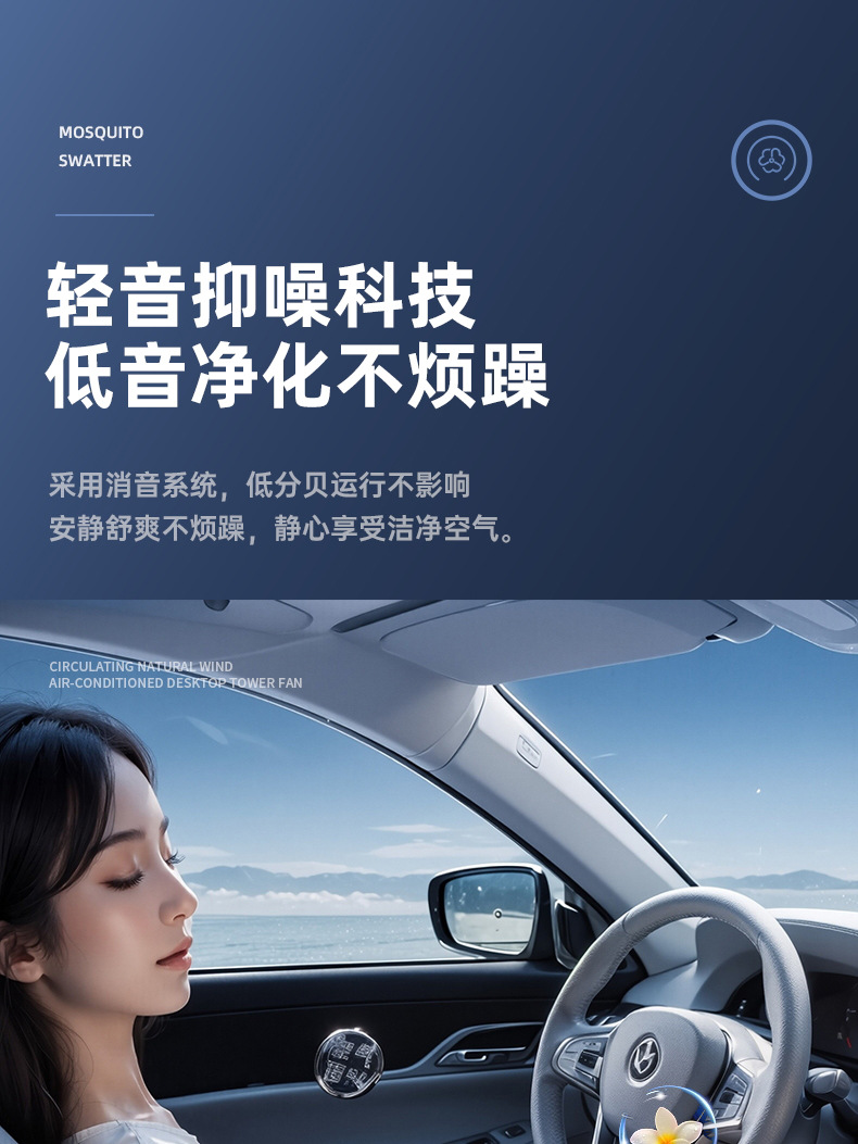 Vehicle-Mounted Air Purifier, Formaldehyde Removal, Odor Removal, Aromatherapy, Negative Ion Purifier, Bass Purification, Cross-Border
