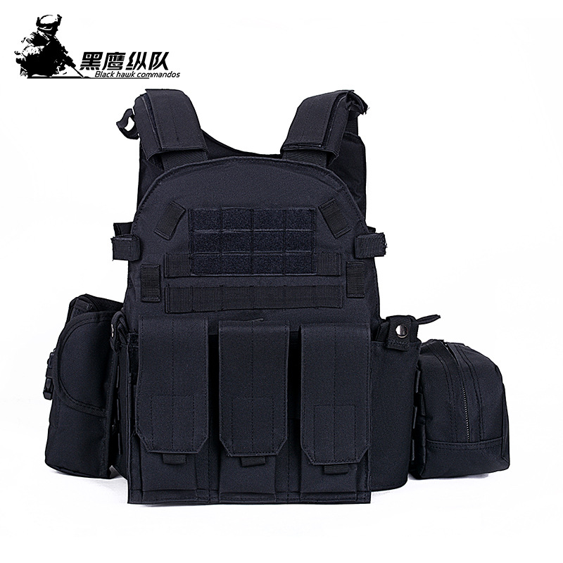 MOLLE anfibio de entrenamiento ligero multifuncional chaleco táctico negro 6094 desmontaje rápido chaleco táctico de combate al aire libre