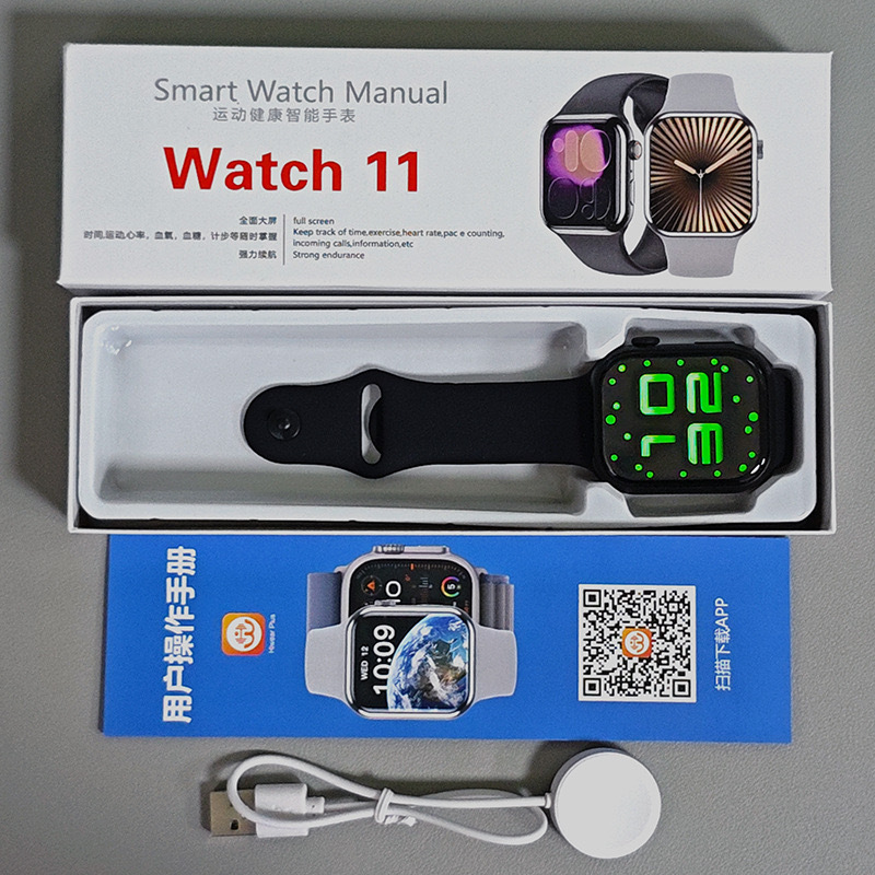 Watch11 reloj inteligente para medir la glucosa en la sangre, la presión arterial, la frecuencia cardíaca, reloj de lípidos en la sangre, S11 pulsera inteligente todo en uno, Hua Qiangbei