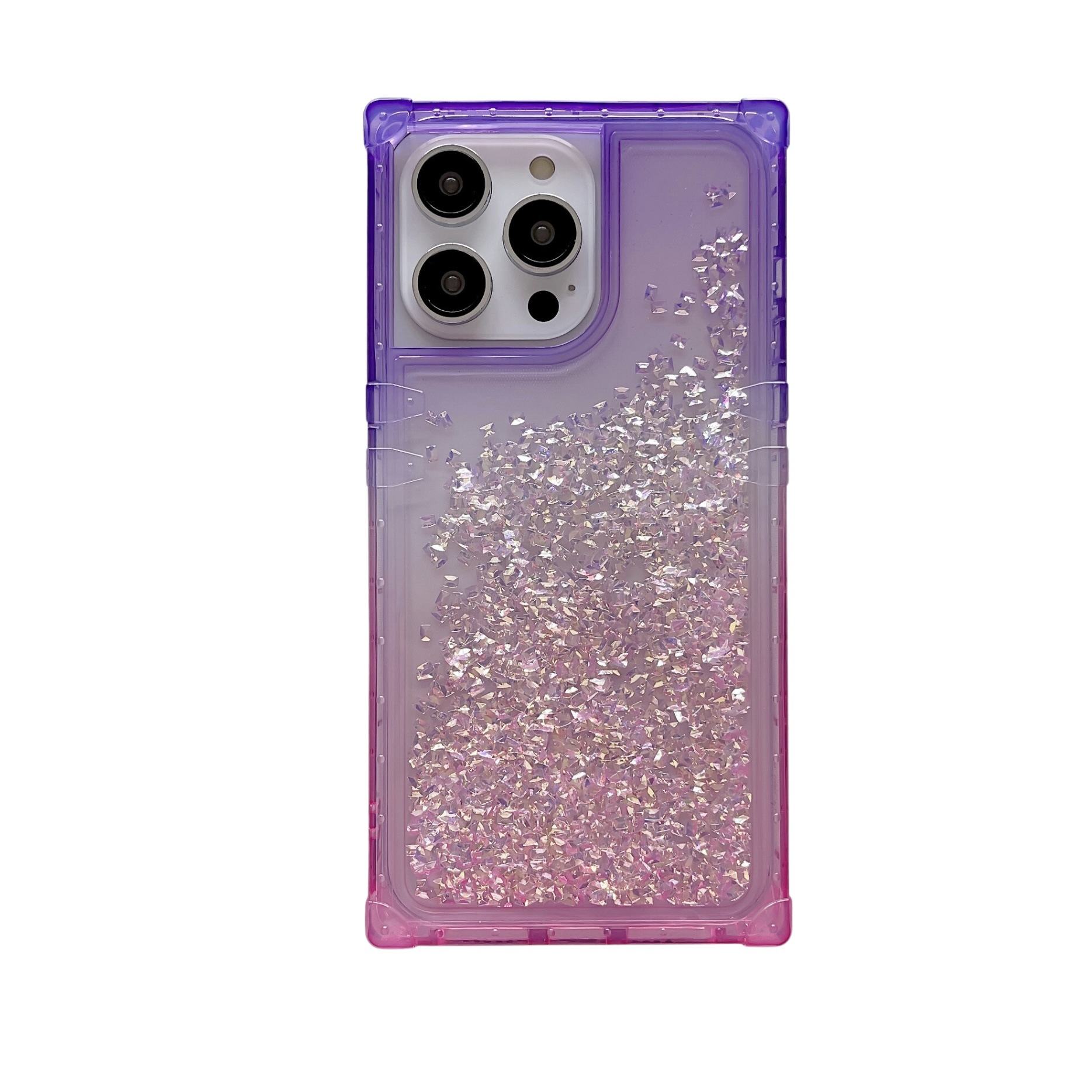 Phone Case For Iphone 15 Pro Gradient Liquid Sparkling Pink_voghion.com