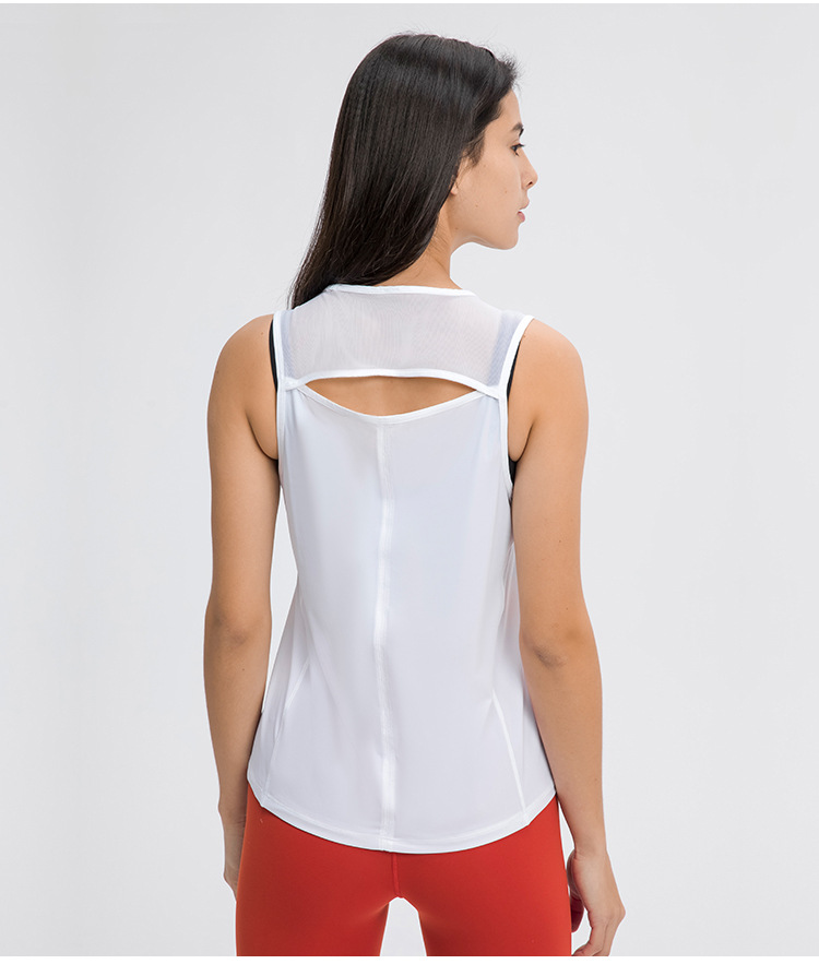 solid color back hollow sleeveless yoga top NSDQF127367