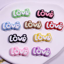 卡通彩色爱心love字母贴PVC软胶配件diy手机壳拖鞋ipad壳水杯贴片