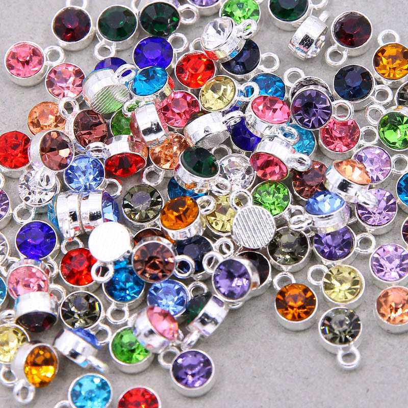 彩色生日石水晶8mm锆石钻杯diy饰品配件七彩玻璃钻镶钻项链手链
