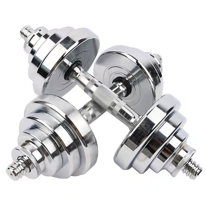Steel Dumbbell Home Men's Fitness Equipment 20kg Adjustable Pair of Student Barbell Set Detachable