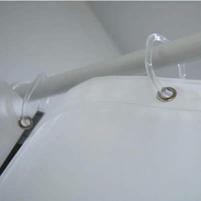 Anillo de baño retorcido de alta calidad/en caja transparente en forma de C gancho Barra de cortina de ducha anillo colgante gancho anillo de cortina de ducha 12 unids/caja