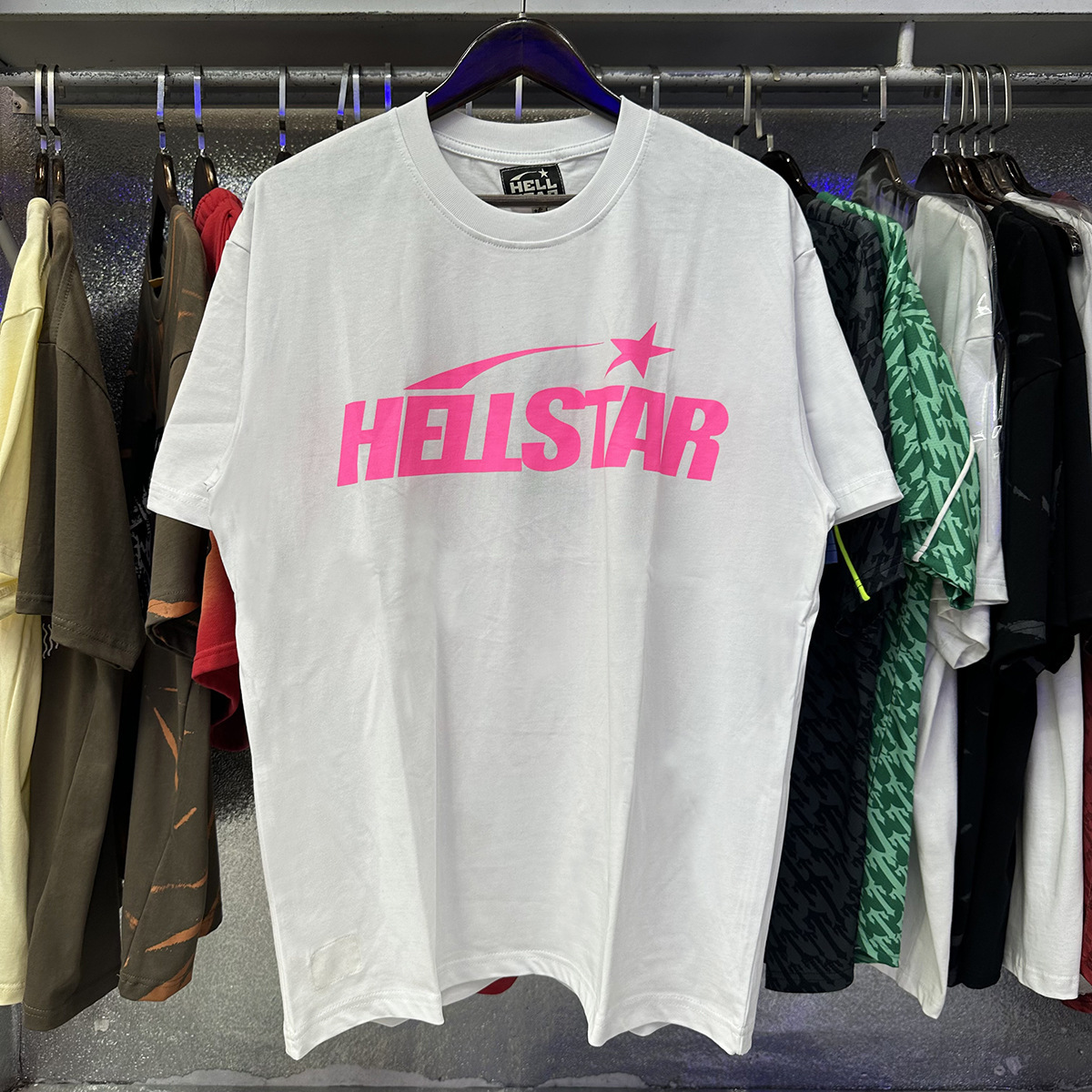 Hellstar Sport Logo T-shirt White Pink