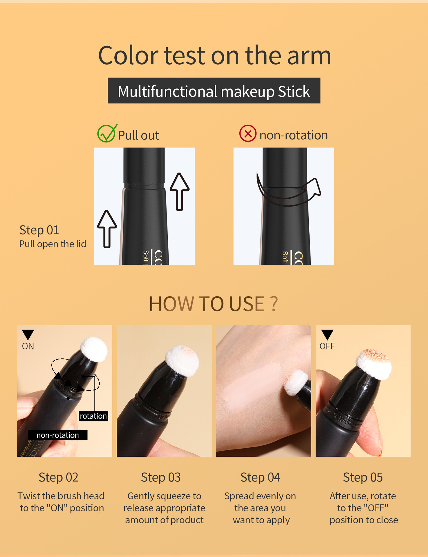 Hellokiss Concealer Foundation Moisturizes, adheres well and naturally brightens the wheat bronze color. Temperature-adjustable Foundation cross-border undefined