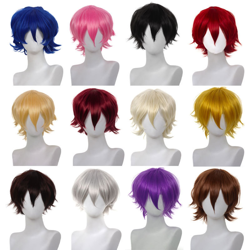 Cos Universal Anti-Warping Wig Short Hair Multi-Color Optional Universal Youth Wig Factory Direct Sales Spot Wholesale Cross-Border