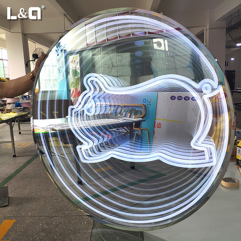 蓝旗无线延伸魔镜霓虹灯发光字千层霓虹灯装饰玻璃LED灯制作定 做