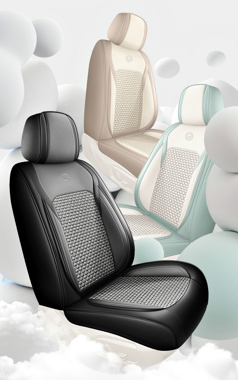 Car Cushion Four Seasons Universal Car Seat Cover 24 New Ice Silk Summer Nappa Pi Full Enclosure Cushion Seat Cover